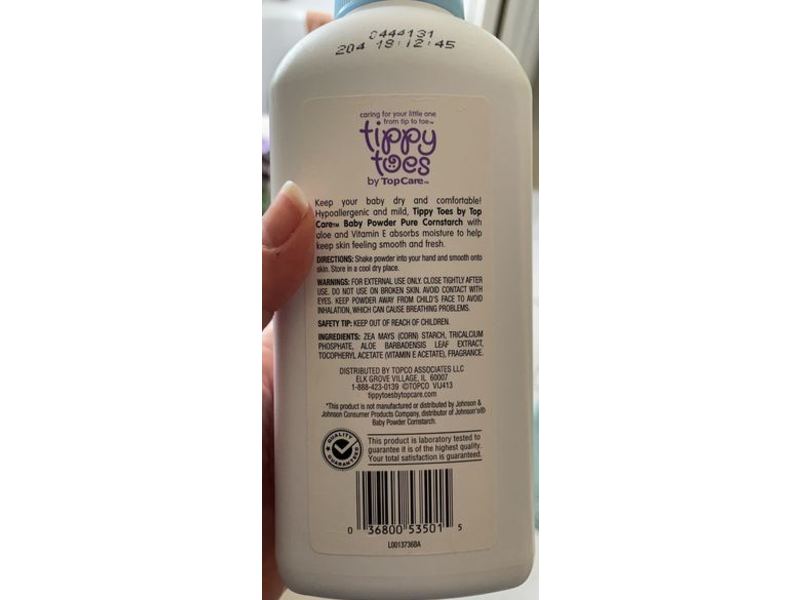 Tippy Toes Baby Powder, Aloe & Vitamin E, 15 oz/425 g