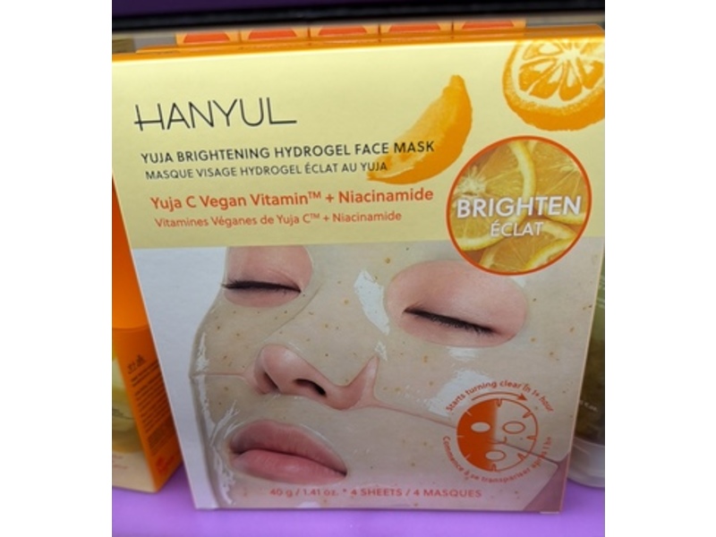 Hanyul Yuija Brightening Hydrogel Face Mask, 1.41 oz/40 g, 4 Count