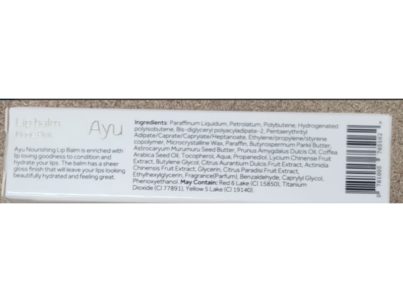 Ayu Cosmetics Lip Balm, Nude Pink