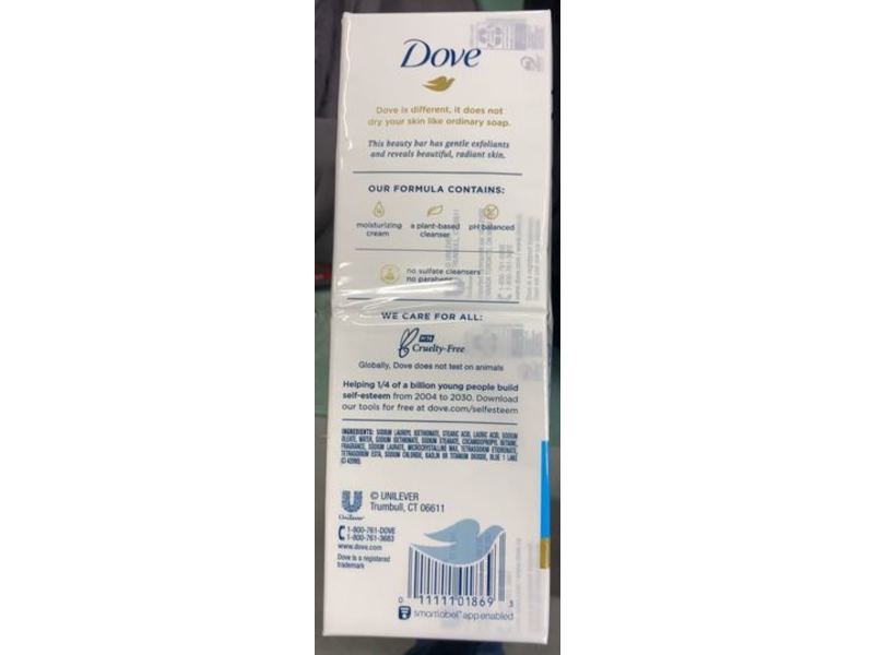 Dove Gentle Exfoliating Moisturizing Cream Bar, Renewing Exfoliants, 3.75 oz/106 g, 16 Bars