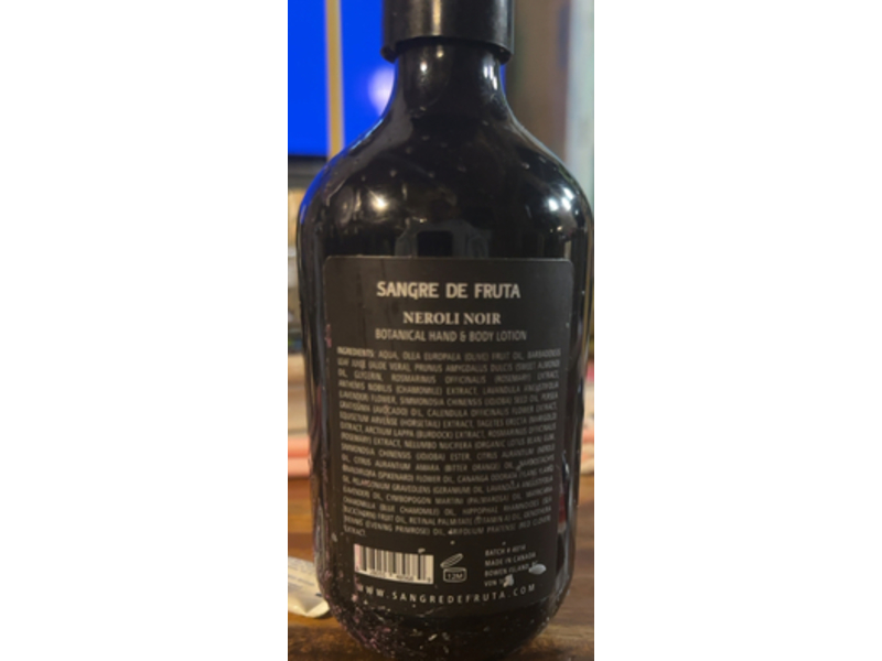 Sangre De Fruta Botanical Hand & Body Lotion, Neroli Noir, 16.9 fl oz/500 mL