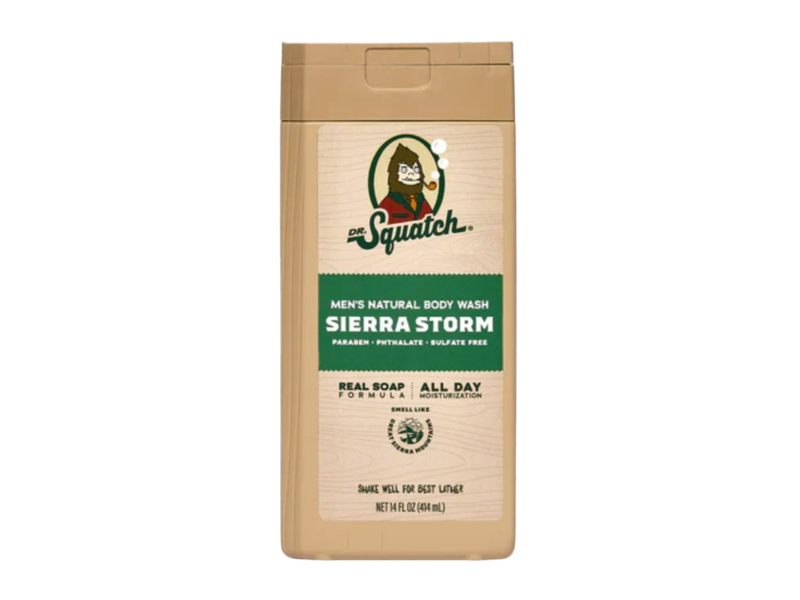 Dr. Squatch Men's Natural Body Wash, Sierra Storm, 14 fl oz/414 mL