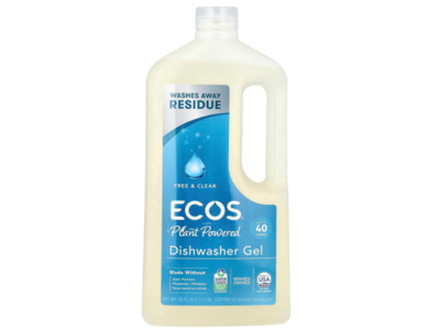 Ecos Plant Powered Dishwasher Gel, Free & Clear, 40 Loads, 40 fl oz/1.18 L