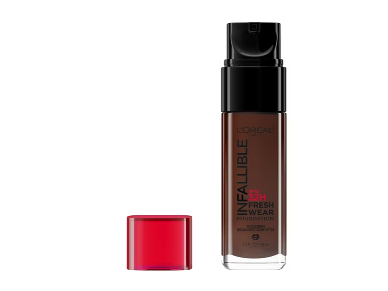 L'Oréal Paris Infallible Fresh Wear Foundation, 540 Mahogany, SPF 25, 1 fl oz/30 mL