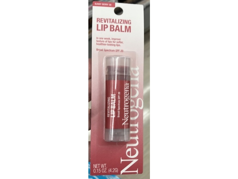 Neutrogena Revitalizing Lip Balm, SPF 20, Sunny Berry 30, 0.15 oz/4.2 g