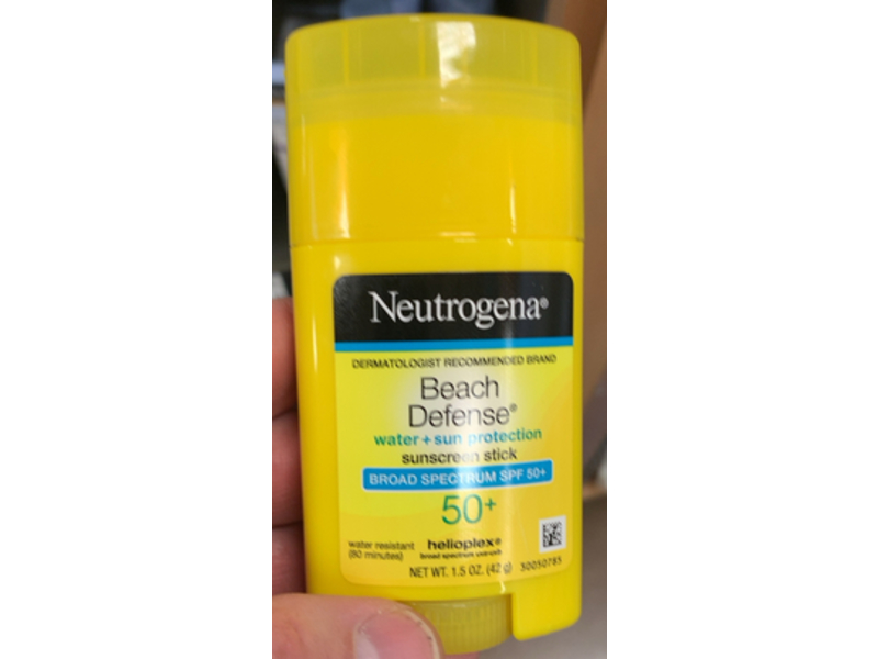 Neutrogena Beach Defense Water+Sun Protection Sunscreen Stick, SPF 50+, 1.5 oz/42 g