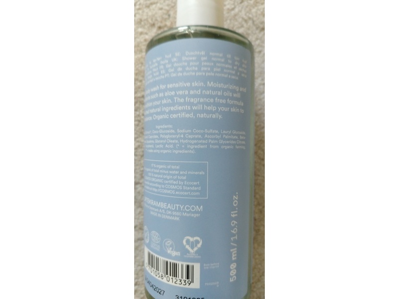 Urtekram Sensitive Skin Body Wash, Fragrance Free, 16.9 fl oz/500 mL