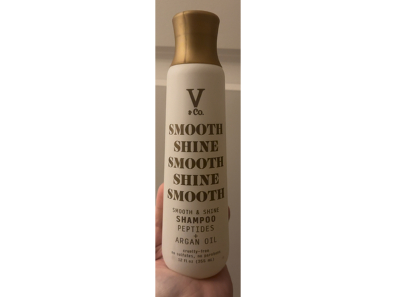 V & Co Smooth & Shine Shampoo, Peptides + Argan Oil, 12 fl oz/355 mL