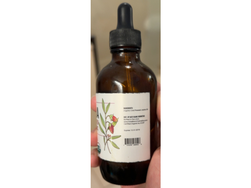 Kate Blanc Jojoba Oil, Certified Organic, 4 fl oz/120 mL