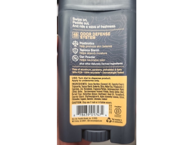 Every Man Jack Deodorant, Pacific Surf, 2.6 oz/73 g