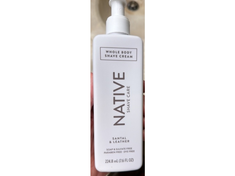 Native Whole Body Shave Cream, Santal & Leather, 7.6 fl oz/224.8 mL