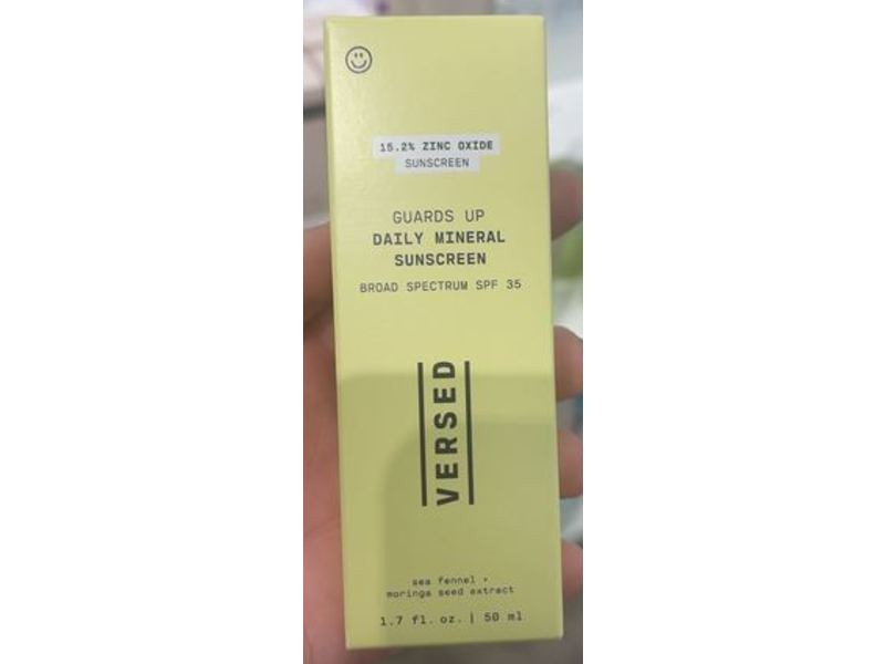Versed Daily Mineral Sunscreen, Zinc Oxide, SPF 35, 1.7 fl oz/50 mL
