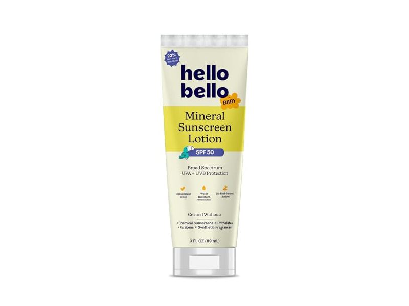 Hello Bello Baby Mineral Sunscreen Lotion, SPF 50, 3 fl oz/89 mL