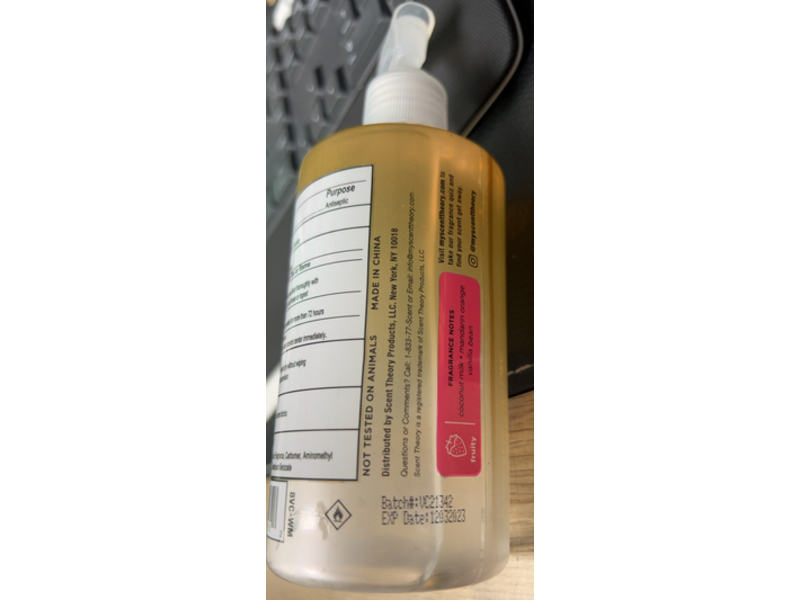 Scent Theory Hand Sanitizer, Vanilla Coconut, 10 fl oz/295 mL