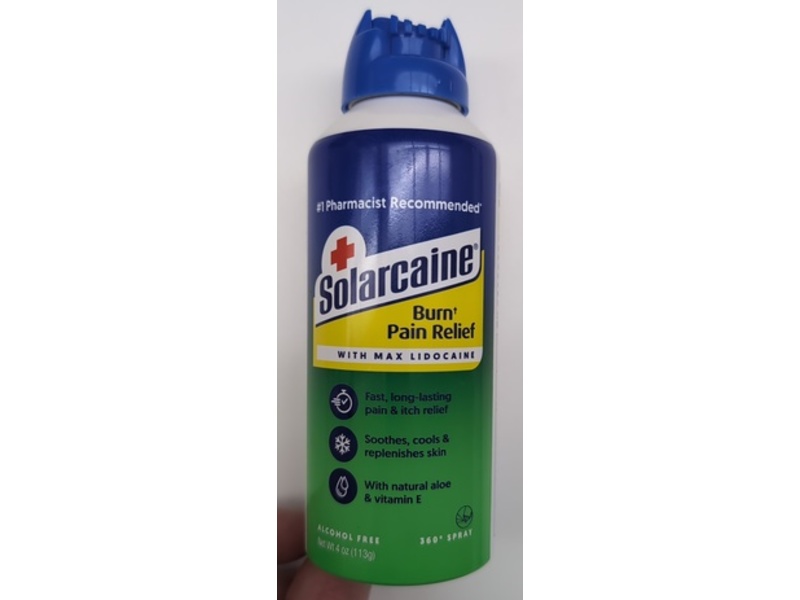Solarcaine Burn Pain Relief Spray With Lidocaine, 4 oz/113 g