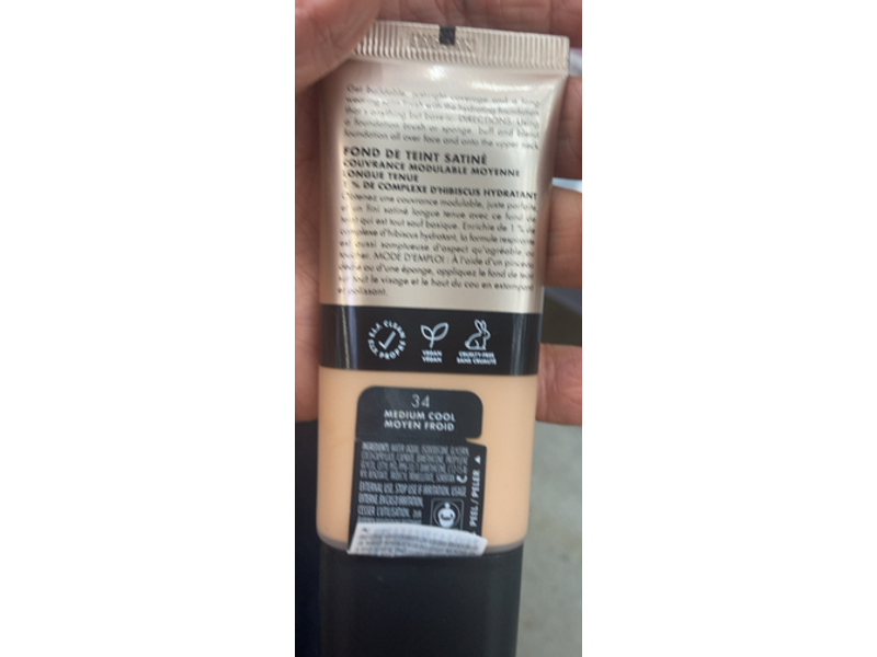 e.l.f. Soft Glam Satin Foundation, 34 Medium Cool, 1 fl oz/30 mL