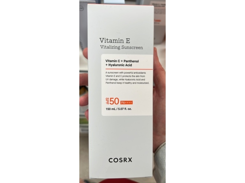 COSRX Vitamin E Vitalizing Sunscreen, SPF 50 PA++++, Vitamin C + Panthenol + Hyaluronic Acid, 5.07 fl oz/150 mL