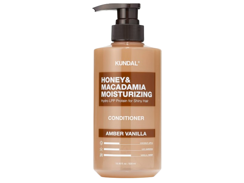 Kundal Honey & Macadamia Moisturizing Conditioner, Amber Vanilla, 16.90 fl oz/500 mL