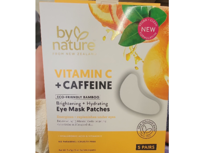 By Nature Vitamin C+ Caffeine Eye Mask Patches, 5 Pairs