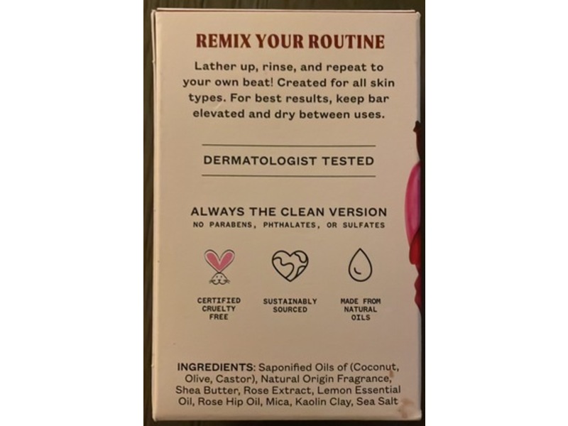 JUKEBOX Natural Body Soap, Rose Hips Don't Lie, 4.5 fl oz/127 g