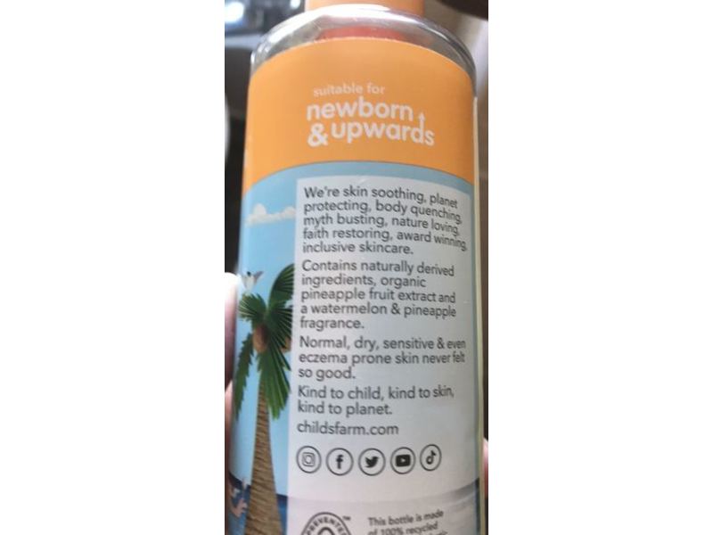 Childs Farm Hair & Body Wash, Watermelon & Organic Pineapple, 8.4 fl oz/250 mL