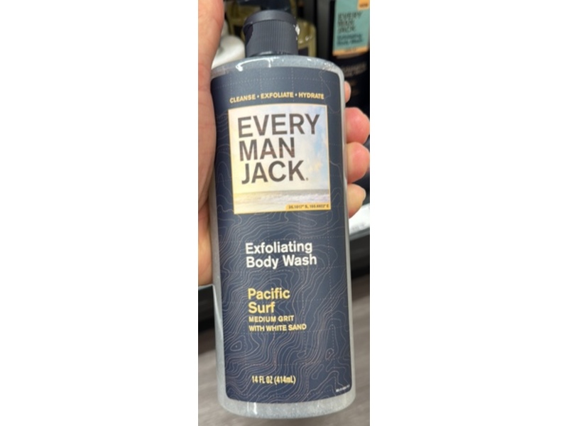 Every Man Jack Exfoliating Body Wash, Pacific Surf, 14 fl oz/414 mL