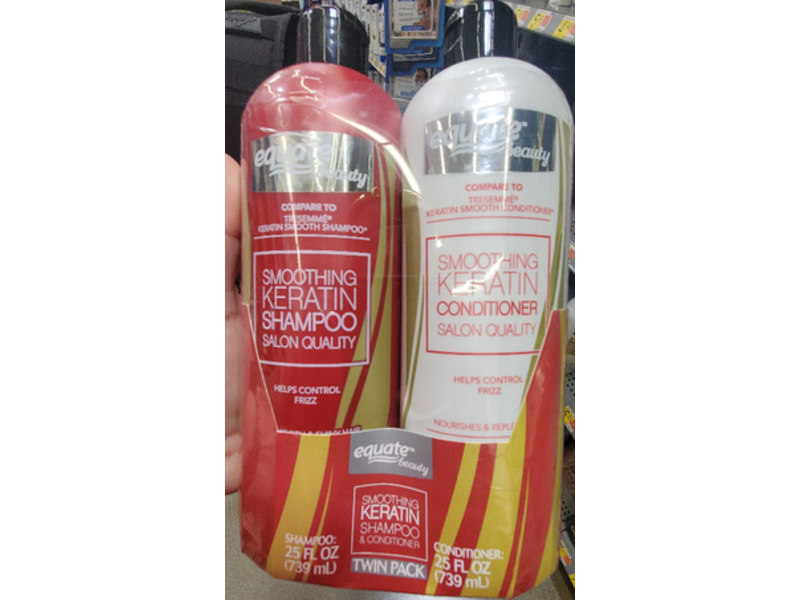 Equate Beauty Smoothing Keratin Shampoo & Conditioner, 25 fl oz/739 mL