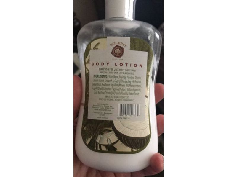 Bolero Beverly Hills Body Lotion, Coconut Cream & Vanilla, 10 fl oz