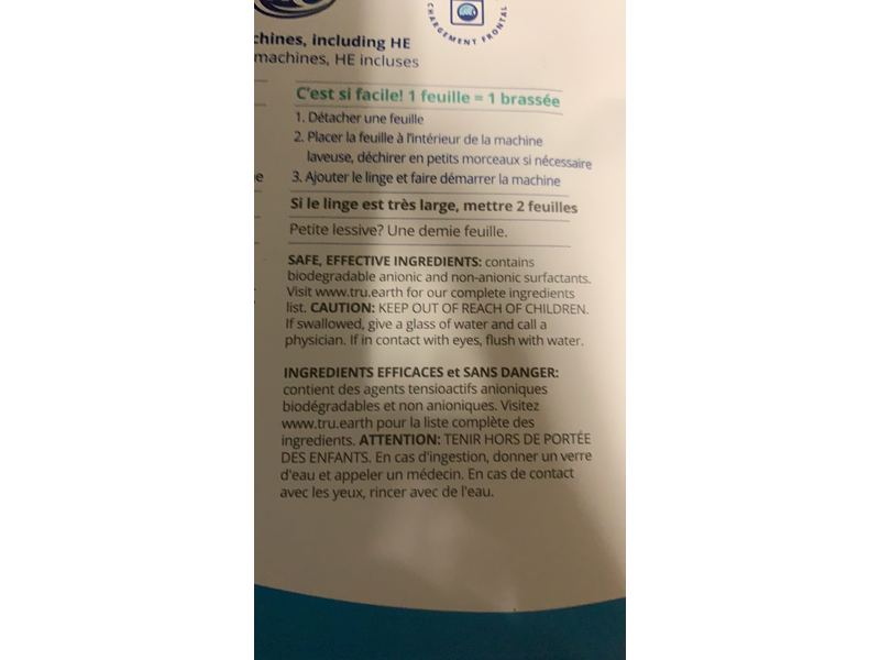 Tru Earth Eco-strips Laundry Detergent, Fresh Linen, 64 Loads