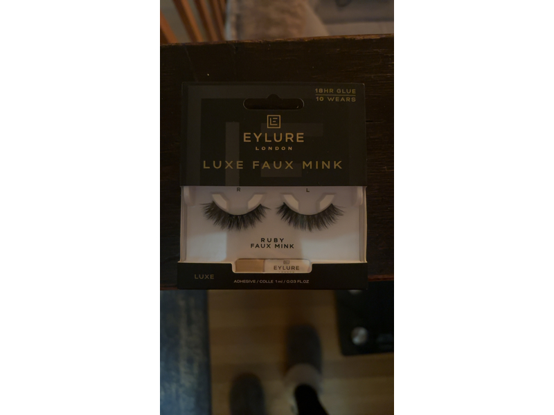 Eylure Luxe Faux Mink Adhesive Eyelashes, Ruby, 0.03 oz/1 mL