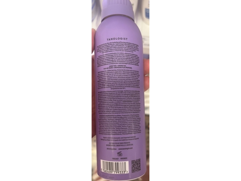 Tanologist Self Tan Airbrush Mist, Dark, Hyaluronic Acid + Jojoba Extract + Vitamin C, 5 fl oz/148 mL