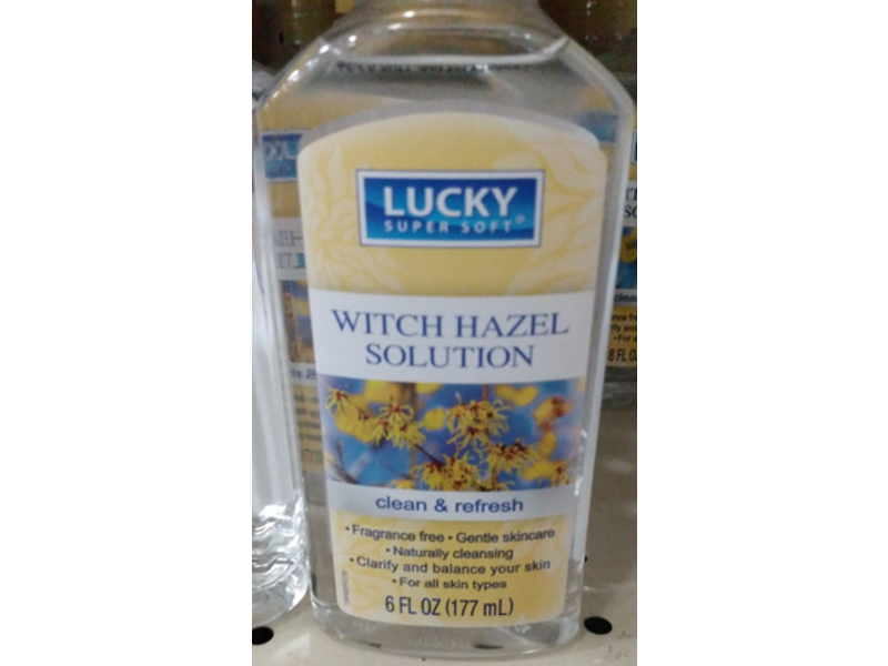 Delta Brands Lucky Super Soft Witch Hazel Solution, Clean & Refresh, 6 fl oz/177 mL