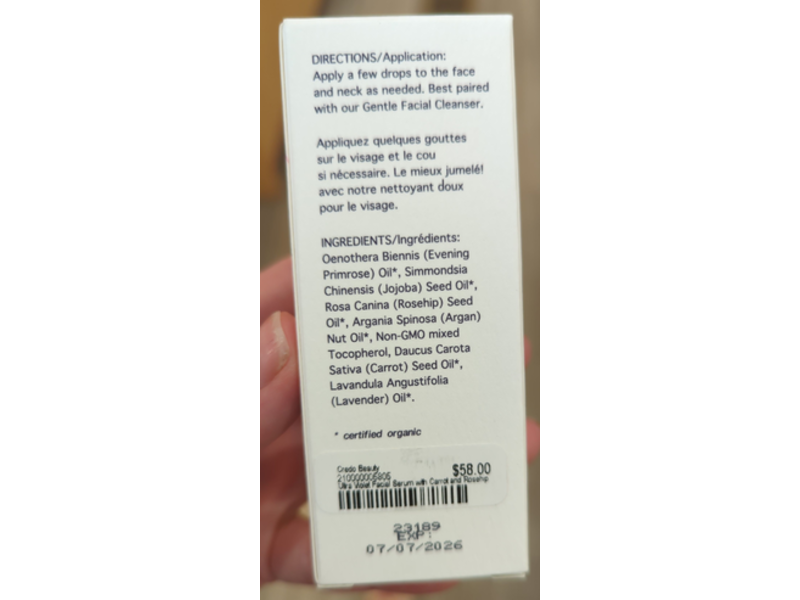 Violet Are Blue Ultra Facial Serum, Carrot Seed & Rosehip Oil, 1 oz/30 mL