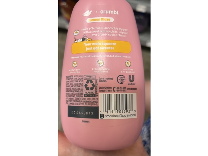 Dove Crumbl Moisturizing Liquid Hand Wash, Lemon Glaze, 12 fl oz, Pack Of 2