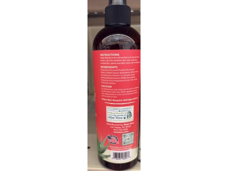 Real Aloe Aloe Vera Beauty Spray, 12 fl oz/355 mL