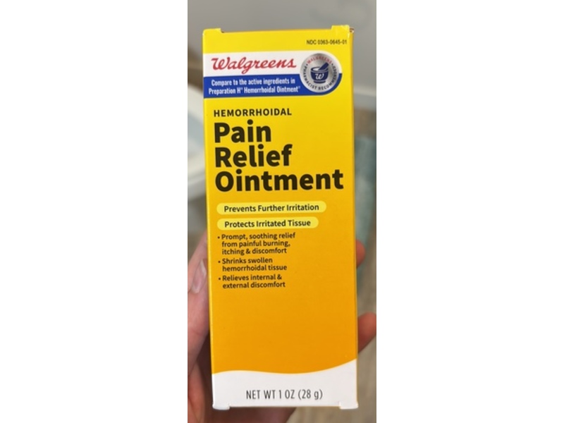 Walgreens Hemorrhoidal Pain Relief Ointment, 1 oz/28 g