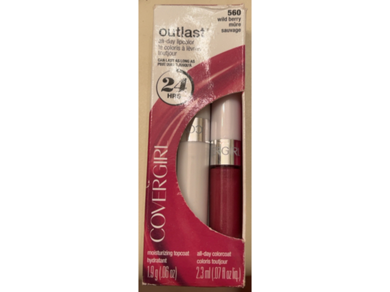 Covergirl Outlast All - Day Colorcoat & Moisturizing Topcoat, Wild Berry 560, 0.13 oz