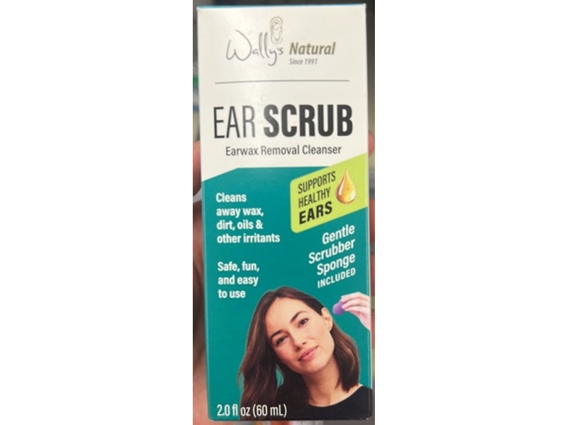 Wally's Natural Ear Scrub Earwax Removal Cleanser, 2.0 fl oz/60 mL