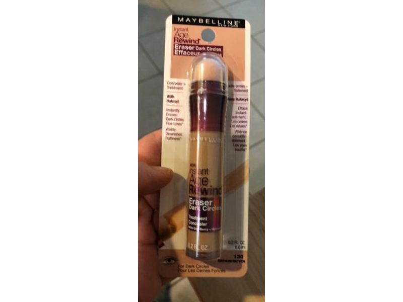 Maybelline Instant Age Rewind Eraser Concealer + Treatment, 130 Medium, 0.2 oz/6 mL