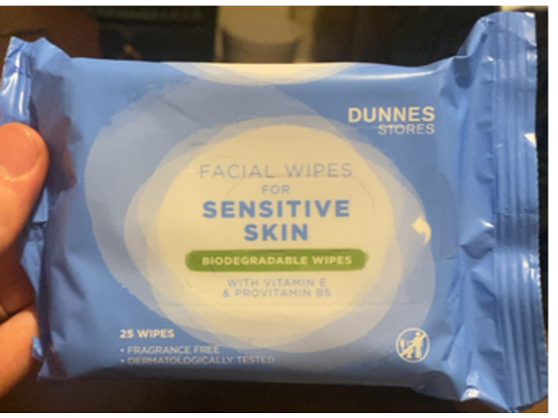 Dunnes Stores Facial Wipes, Vitamin E & Provitamin B5, 25 Count