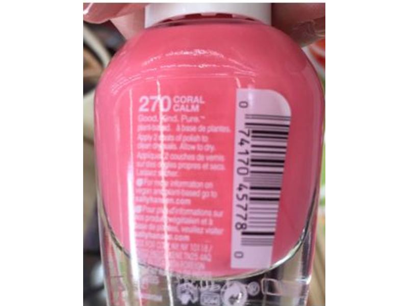 Sally Hansen Good. Kind. Pure Nail Polish, Color, Coral Calm, 0.33 fl oz/10 mL
