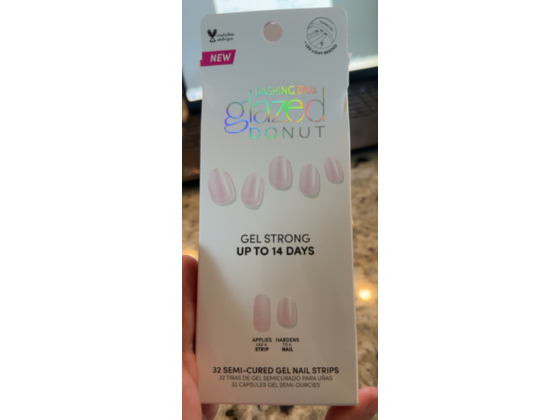 Dashing Diva Glazed Donut Nail Strips, Strawberry Glaze, 32 Count
