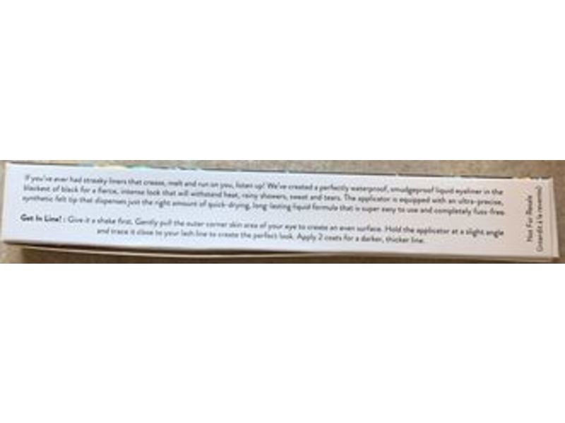 Kaleio Cosmetics Obsidian Waterproof Liquid Eyeliner, Black, 0.07 oz/2 g