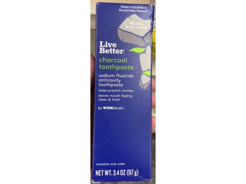 CVS Health Live Better Charcoal Toothpaste, 3.4 oz/97 g