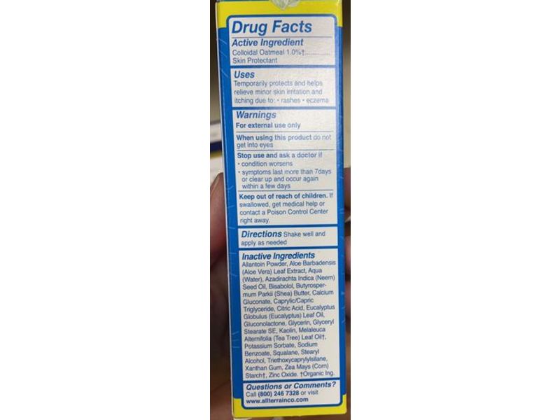 All Terrain Eczema Relief Spray, Colloidal Oatmeal 1% Skin Protectant, 2 fl oz/59 mL