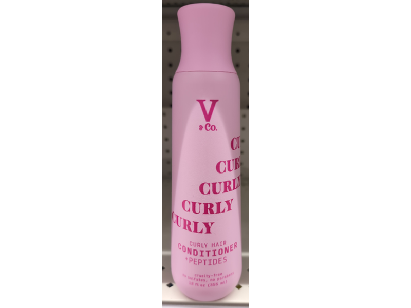 V & Co. Curly Hair Conditioner, +Peptides, 12 fl oz/355 mL
