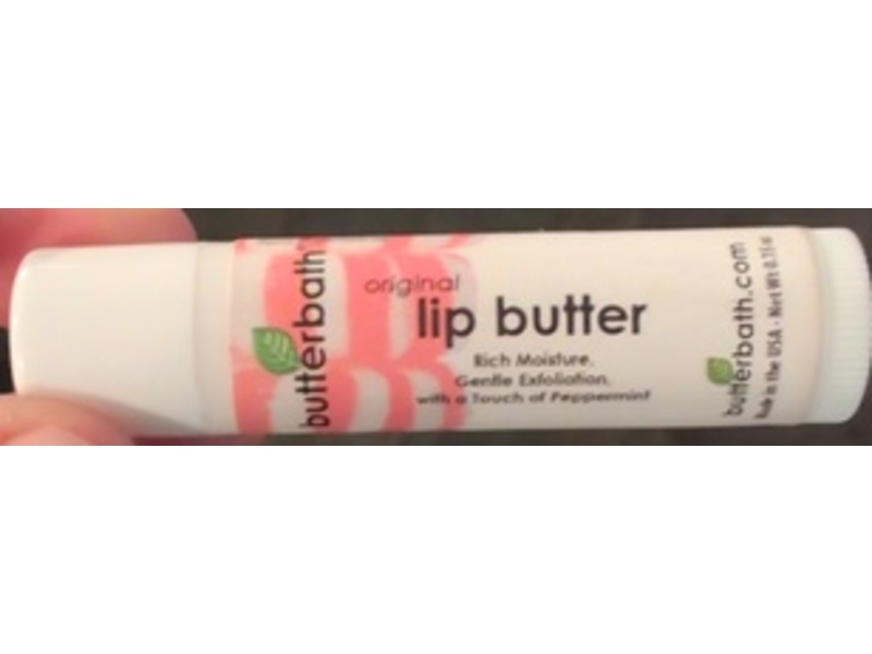 Butter Bath Rich Moisture & Gentle Exfoliation Lip Butter, Peppermint, 0.15 fl oz