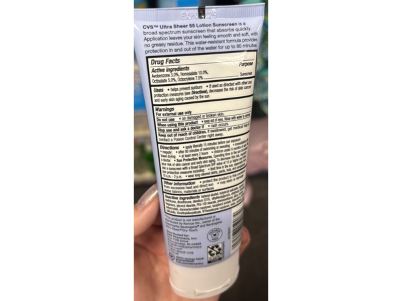CVS Ultra Sheer Lotion Sunscreen, SPF 55, 3 fl oz/89 mL