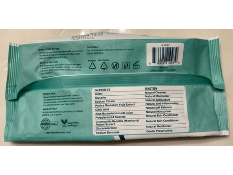 Rascal + Friends Gentle & Soothing Sensitive Baby Wipes, 75 Counts