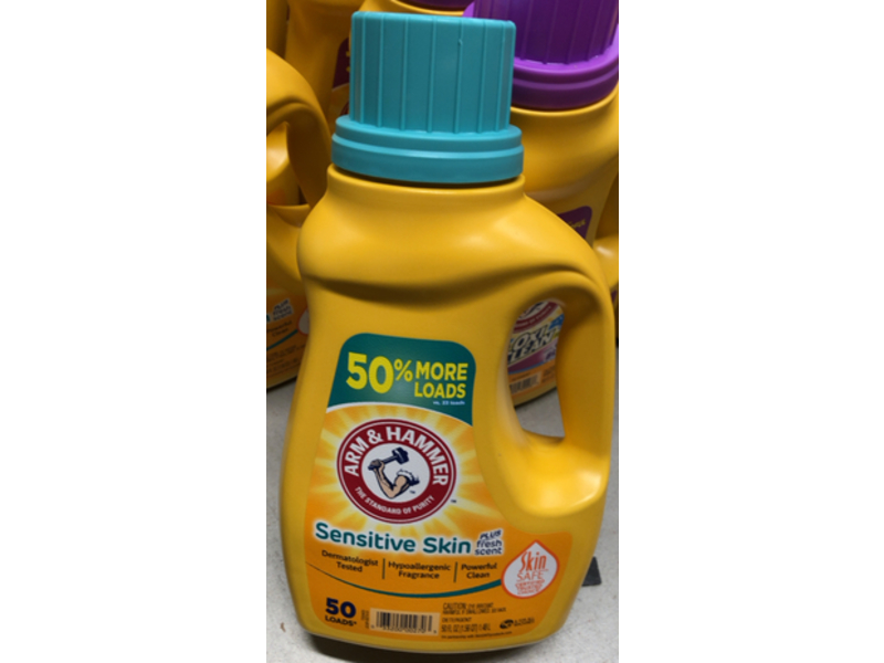 Arm & Hammer Sensitive Skin Plus Fresh Scent Liquid Laundry Detergent, 50 Loads, 50 fl oz/1.48 L